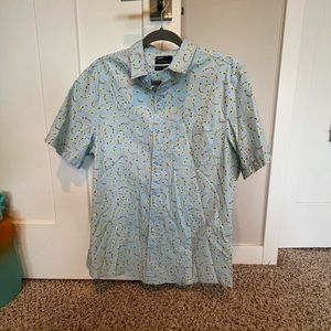 Public opinion banana short sleeve button up